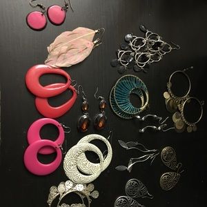 Sold in Bundle. 13 pairs of earrings
